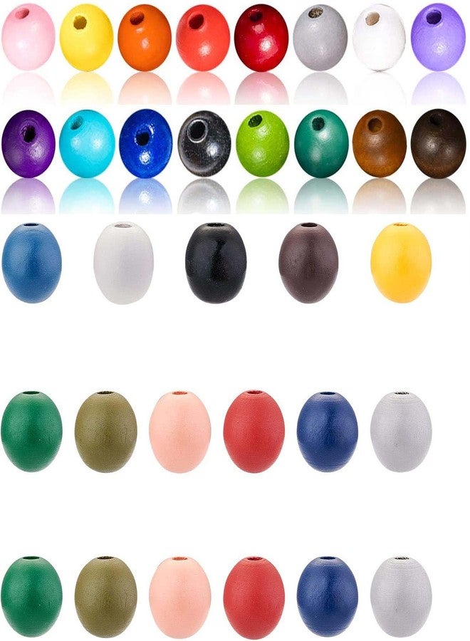 دي آي واي كرافتس مجموعة خرز خشبي طبيعي دائري مكونة من 130 قطعة، بألوان متنوعة، خرز فاصل خشبي بفتحات كبيرة لصنع المجوهرات والأساور وتزيين المنزل (130) - Image 2